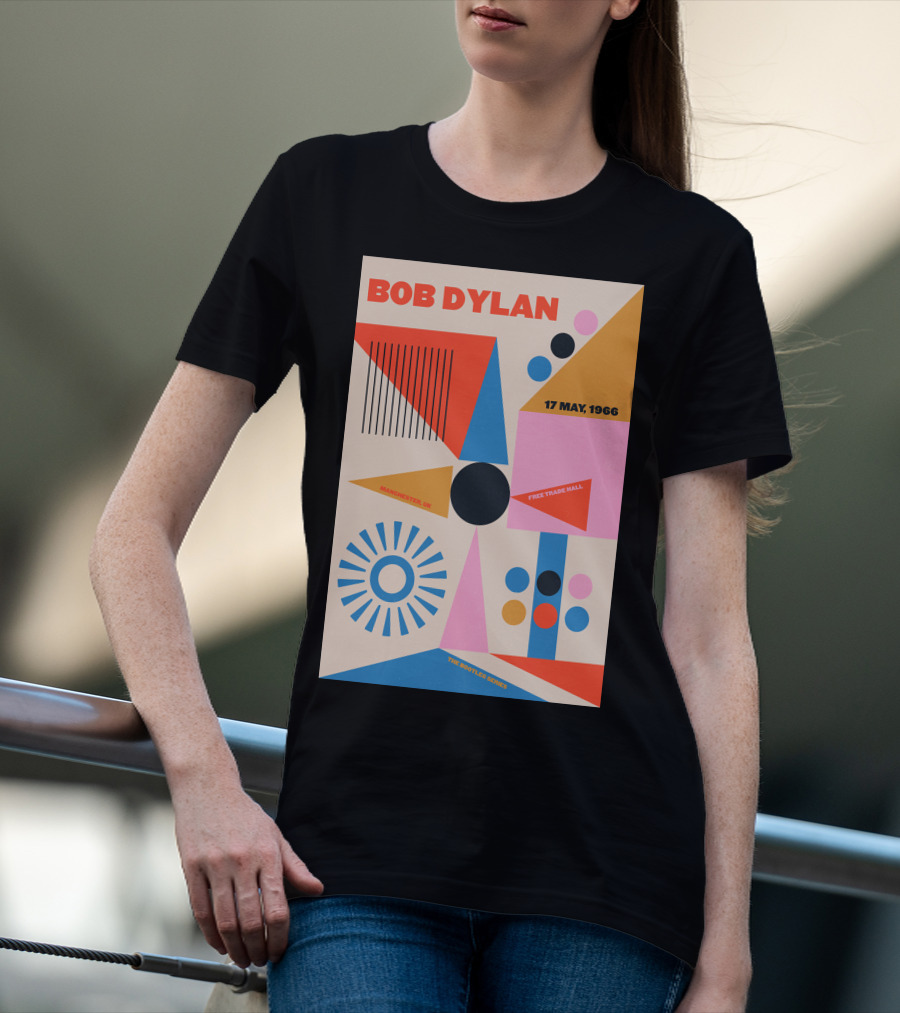 Bob Dylan Manchester Free Trade Hall 17 May 1966 Colorful Geometric T-Shirt
