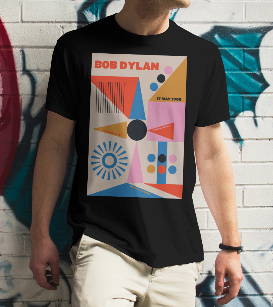 Bob Dylan Manchester Free Trade Hall 17 May 1966 Colorful Geometric T-Shirt