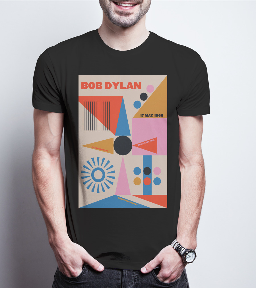 Bob Dylan Manchester Free Trade Hall 17 May 1966 Colorful Geometric T-Shirt