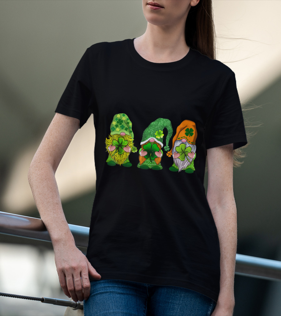 Happy St Patrick's Day Gnomes With Shamrock Hats And Beards T-Shirt