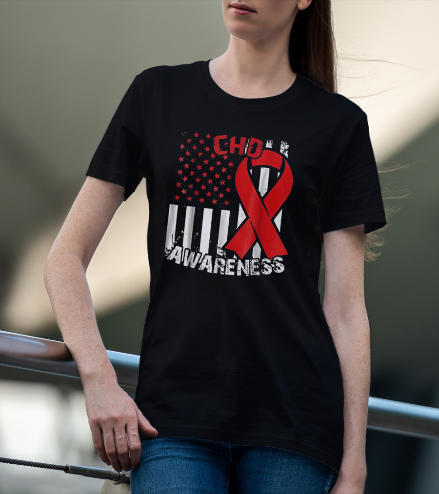 CHD Awareness Congenital Heart Defect Survivor Ribbon T-Shirt