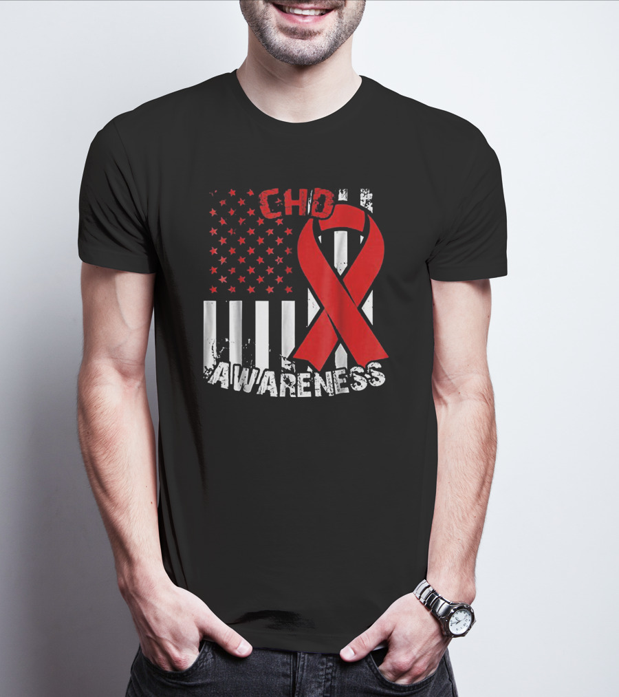 CHD Awareness Congenital Heart Defect Survivor Ribbon T-Shirt