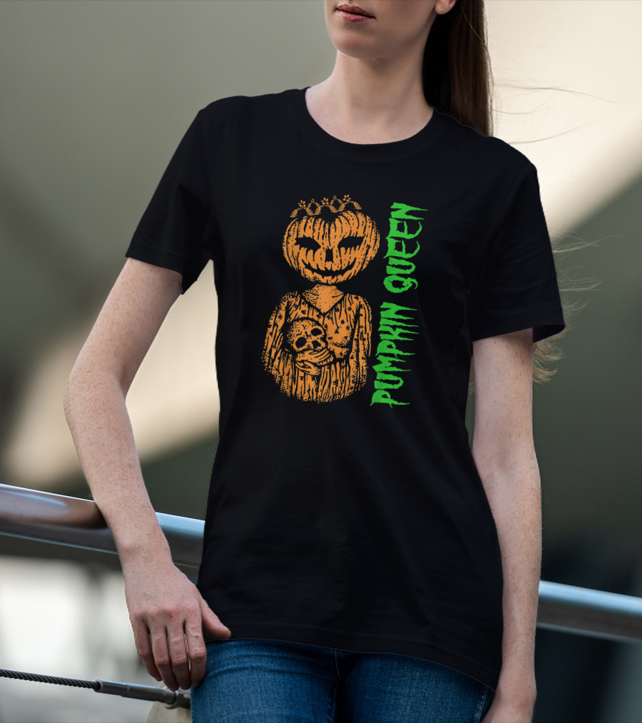 Pumpkin Queen Halloween Skull T-Shirt