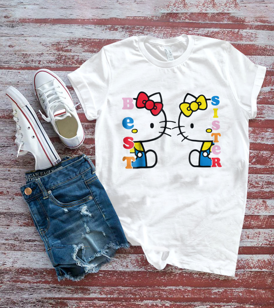 Hello Kitty Mimmy Best Sister Black Bow T-Shirt