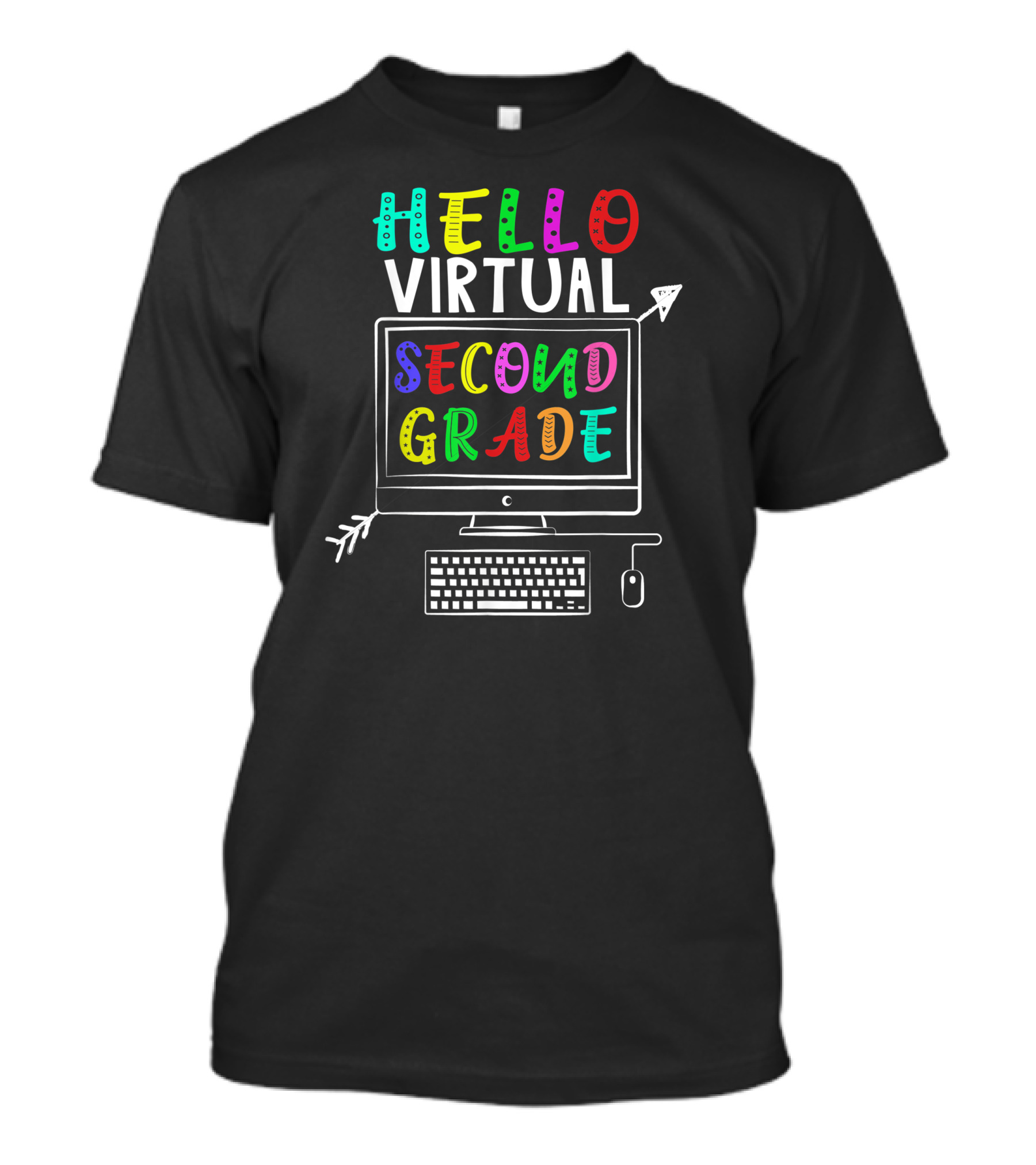 Hello Virtual Second Grade Computer Back To School T-Shirt