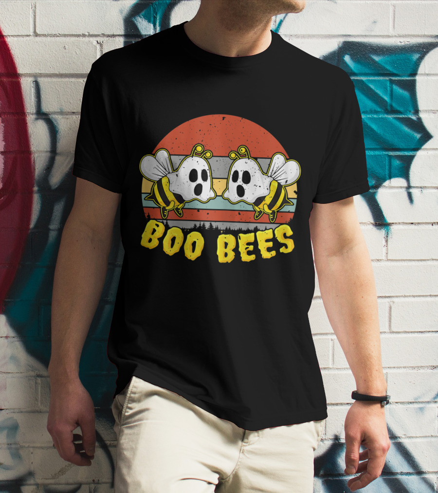 Boo Bees Retro Ghostly Bees Halloween Humor T-Shirt