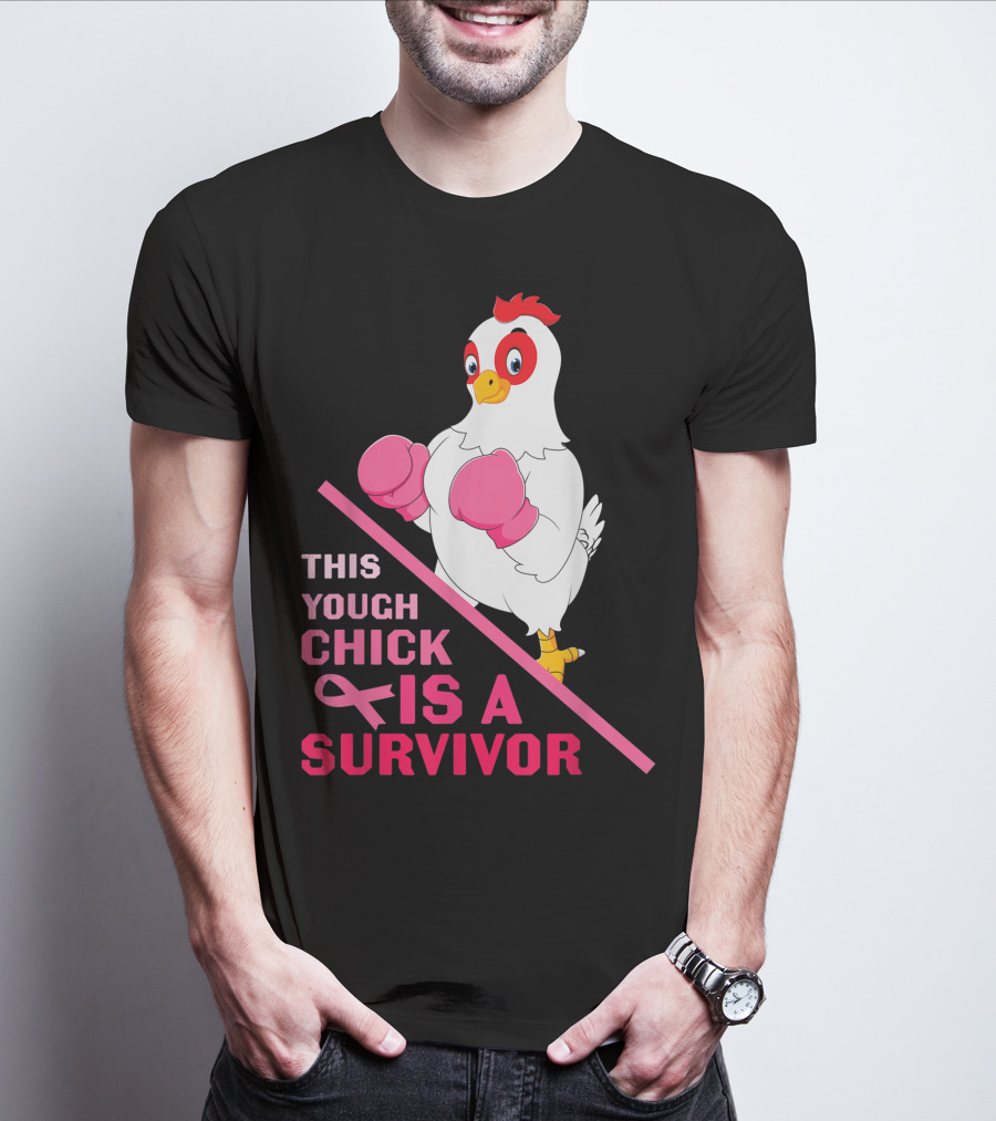This Tough Chick Is A Survivor Breast Cancer Pink T-Shirt