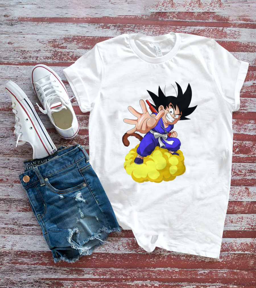 Goku Kid Riding Flying Nimbus Dragon Ball Classic Image T-Shirt
