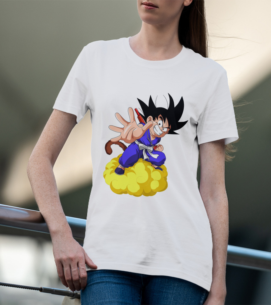Goku Kid Riding Flying Nimbus Dragon Ball Classic Image T-Shirt