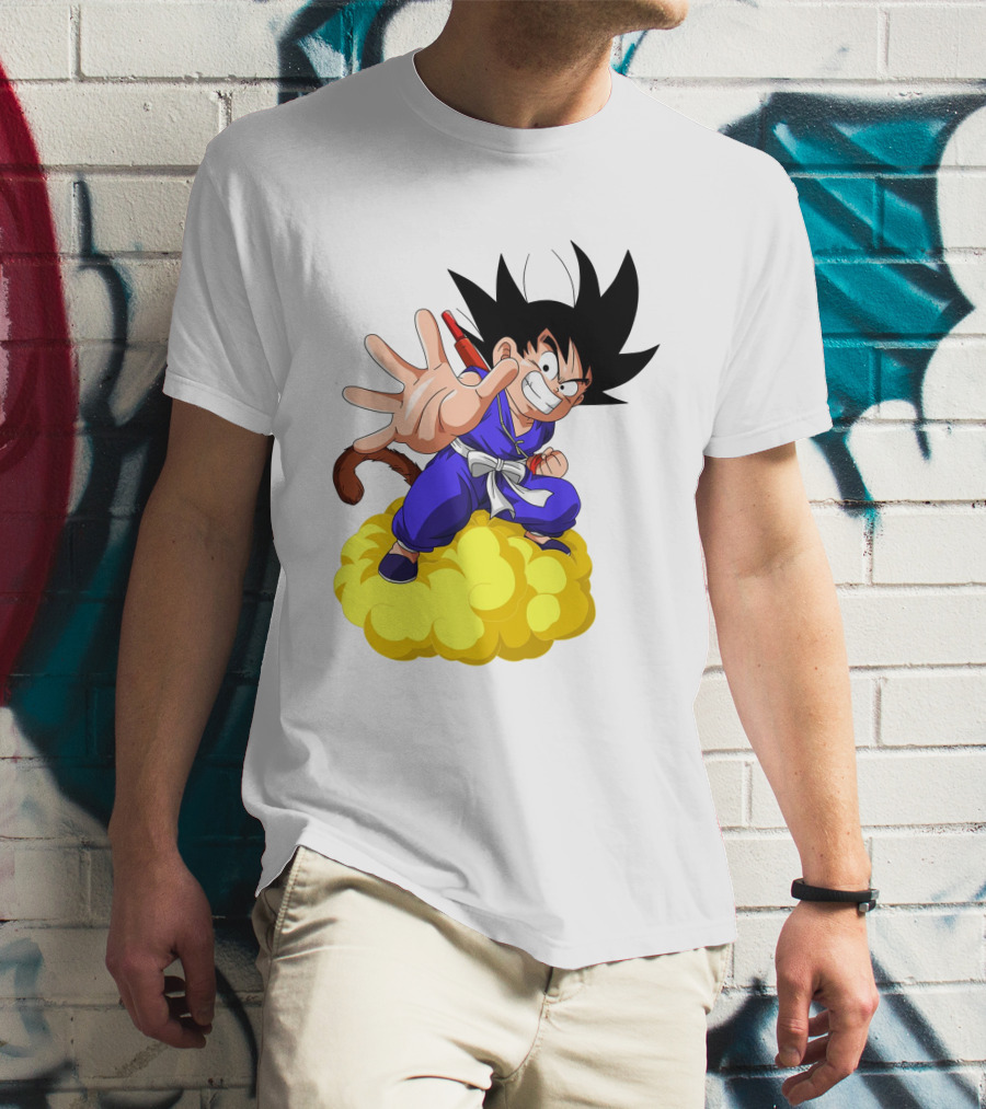 Goku Kid Riding Flying Nimbus Dragon Ball Classic Image T-Shirt