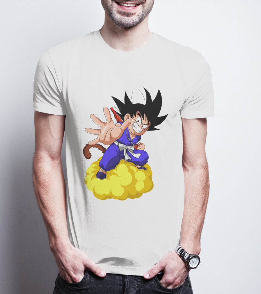 Goku Kid Riding Flying Nimbus Dragon Ball Classic Image T-Shirt