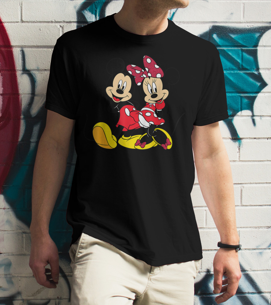 Mickey And Minnie Mouse Classic Cartoon Characters T-Shirt