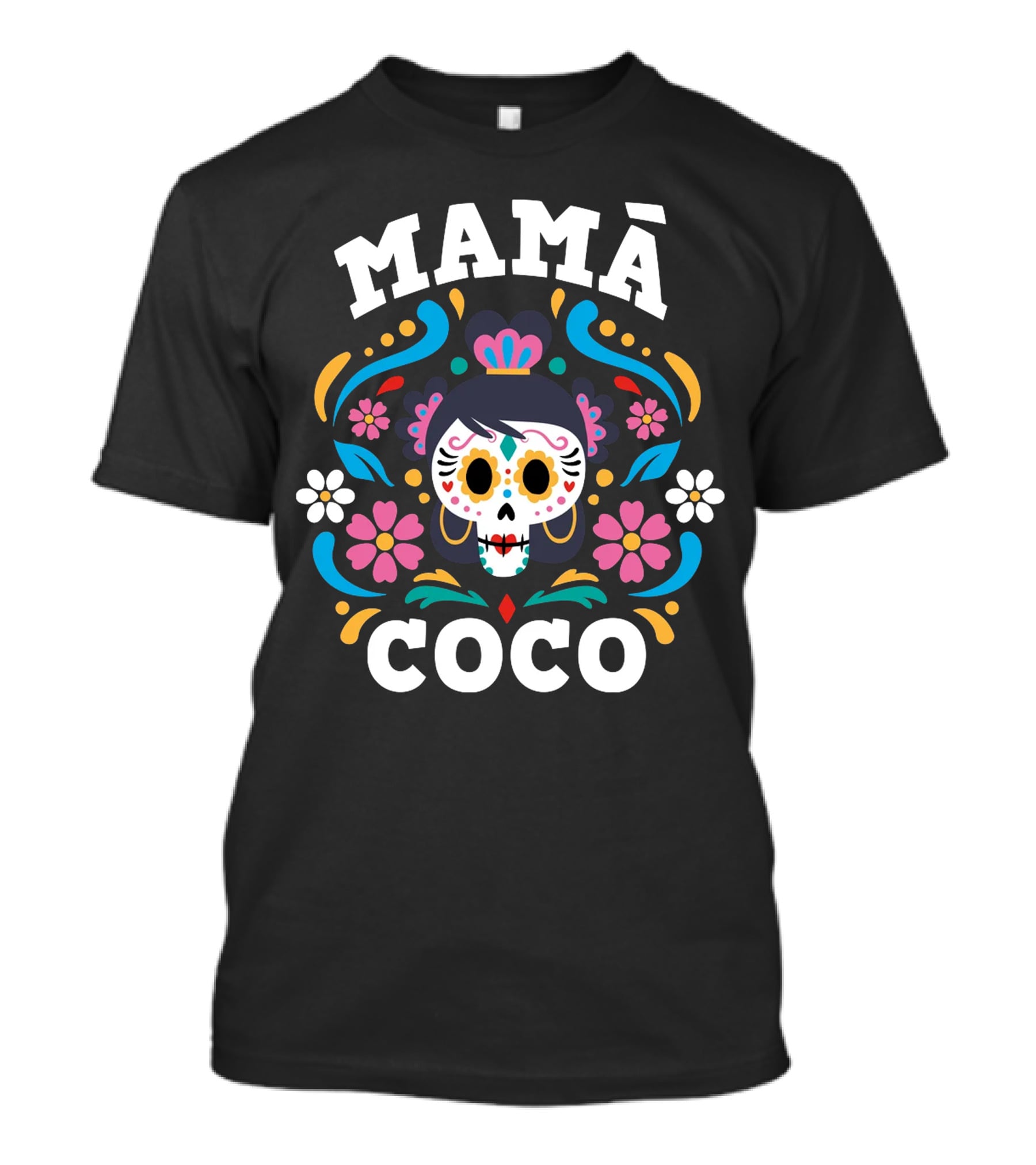 Mamá Coco Día De Los Muertos Skull Flowers T-Shirt