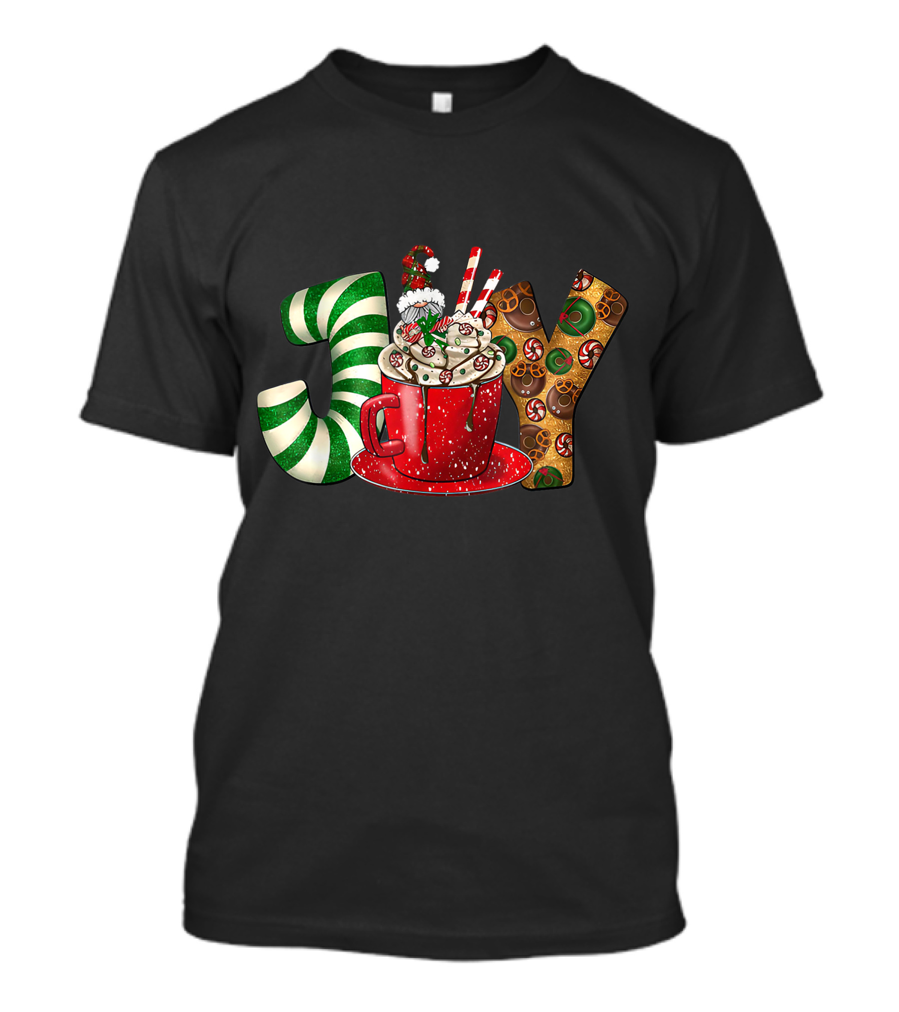 Joy Gnome Coffee Christmas Holiday Peppermint Mug T-Shirt