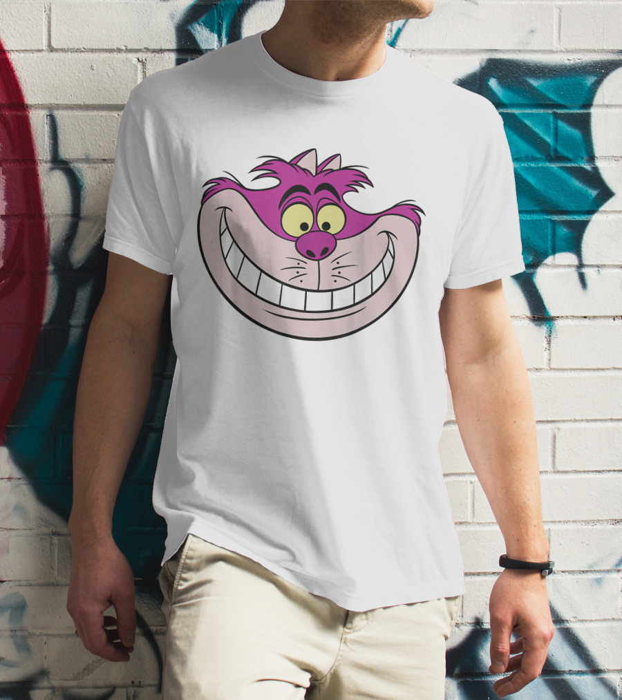 Disney Alice In Wonderland Cheshire Cat Grinning Face T-Shirt