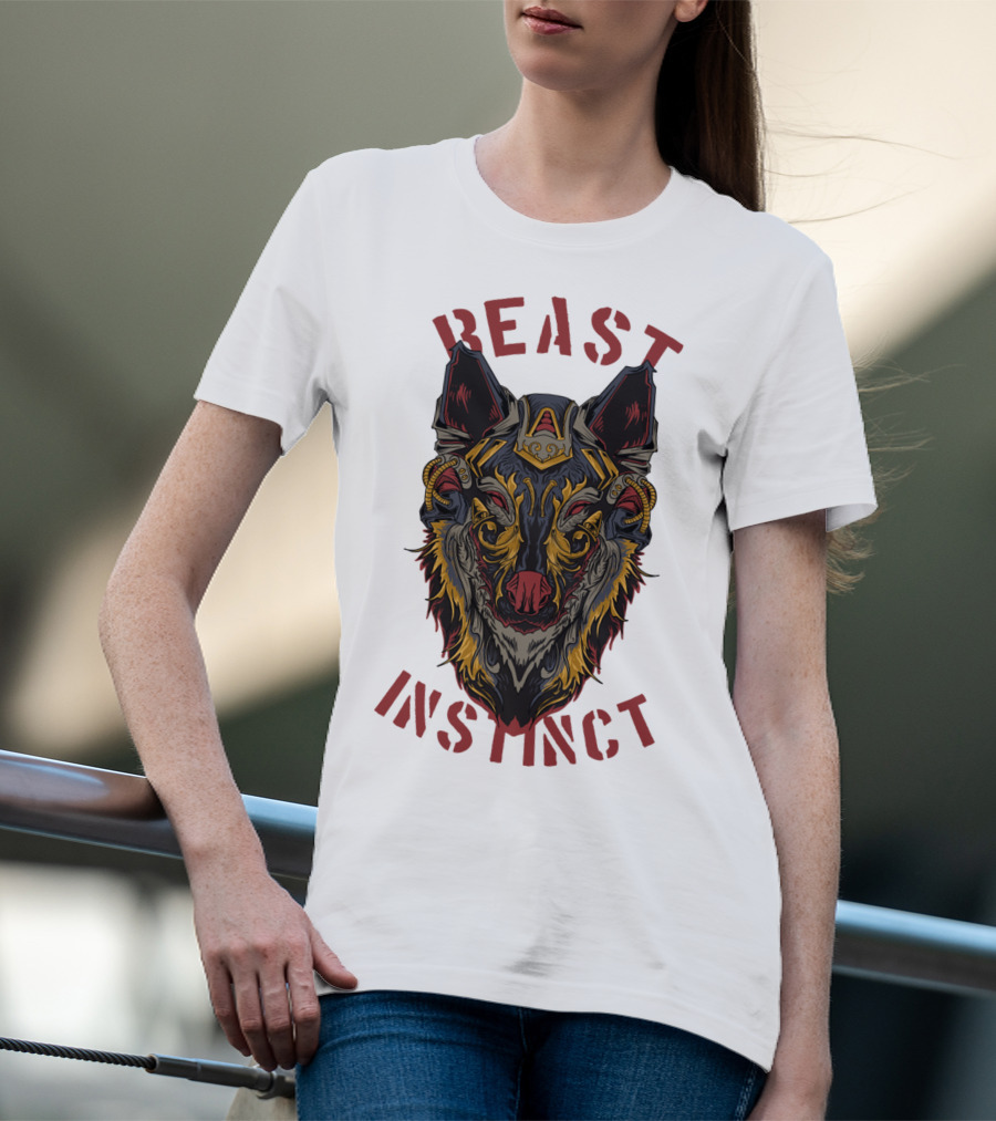 Beast Instinct Wolf Warrior Emblem T-Shirt