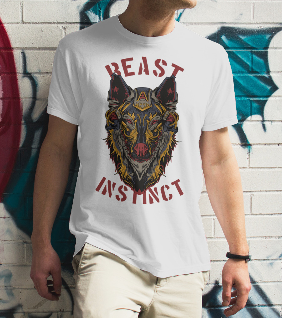 Beast Instinct Wolf Warrior Emblem T-Shirt