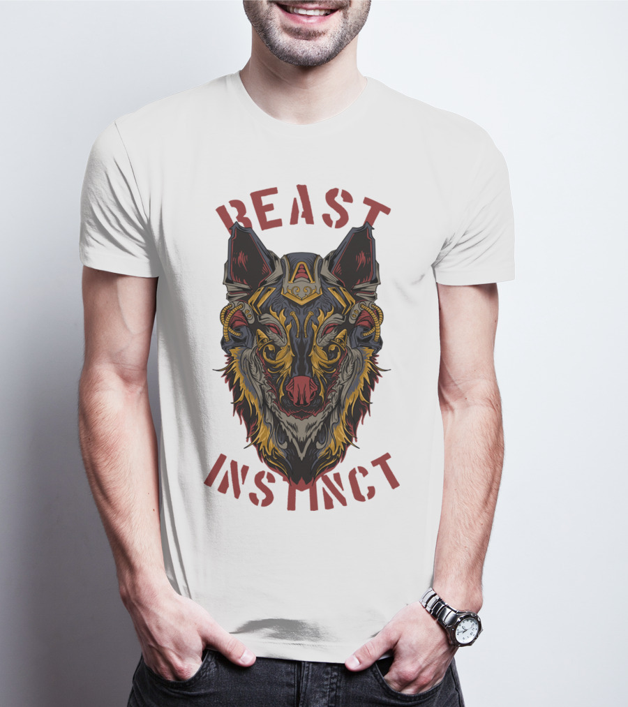 Beast Instinct Wolf Warrior Emblem T-Shirt