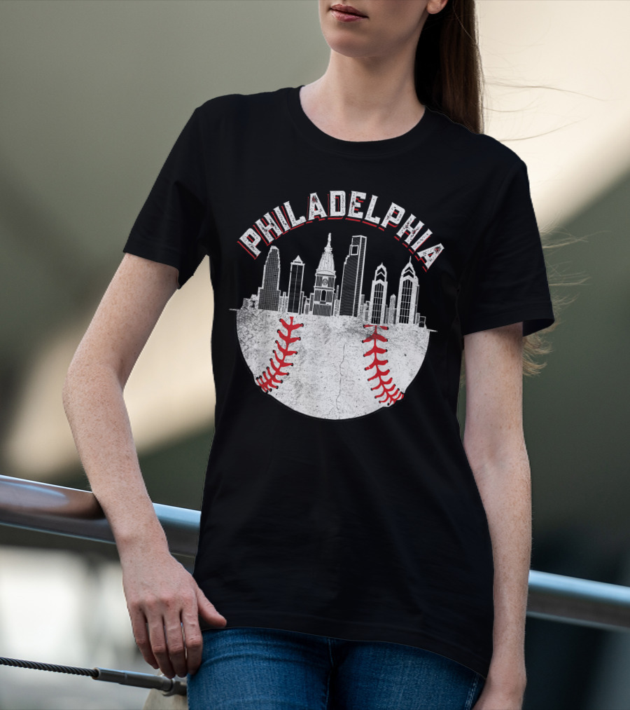 Philadelphia Skyline Baseball T-Shirt
