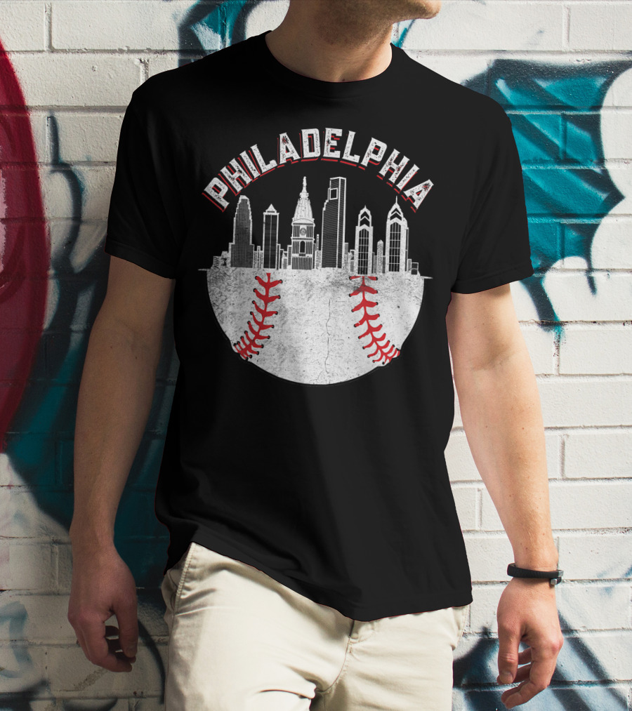 Philadelphia Skyline Baseball T-Shirt