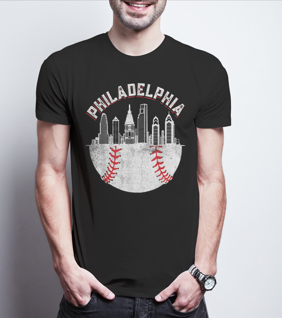 Philadelphia Skyline Baseball T-Shirt