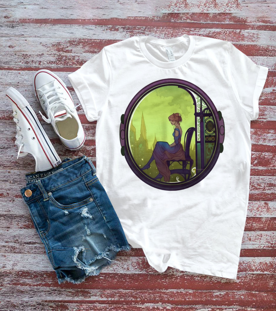 Thoughtful Rest In Tranquil Art Nouveau Serenity T-Shirt