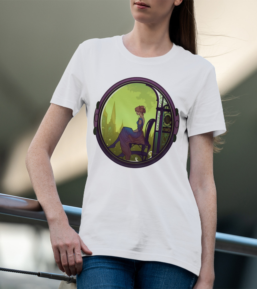 Thoughtful Rest In Tranquil Art Nouveau Serenity T-Shirt