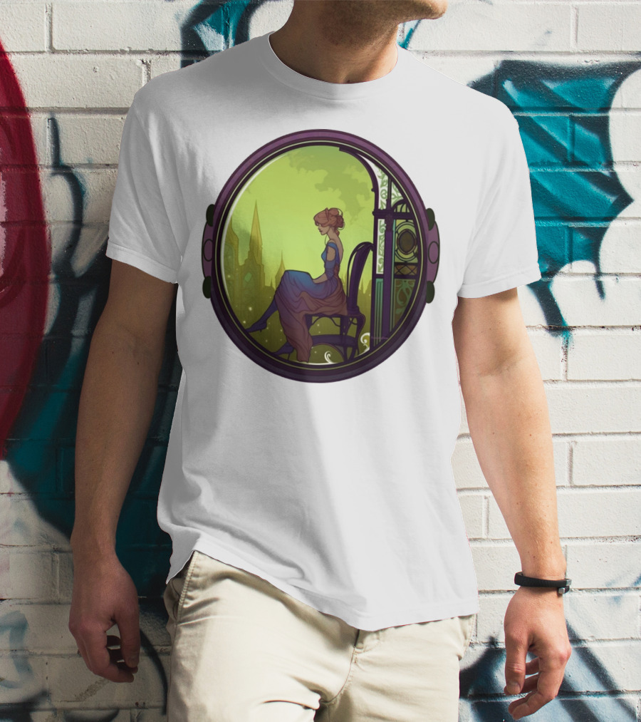 Thoughtful Rest In Tranquil Art Nouveau Serenity T-Shirt