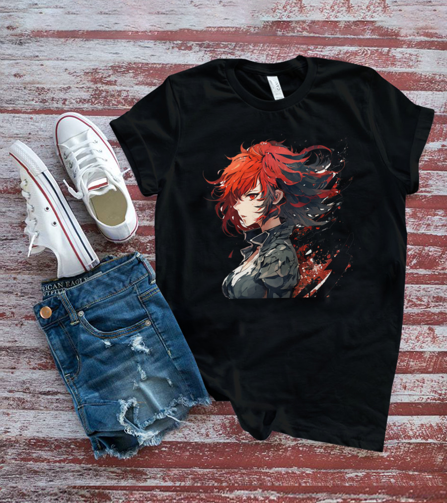 Ryuko Red Hair Anime Character Dynamic T-Shirt
