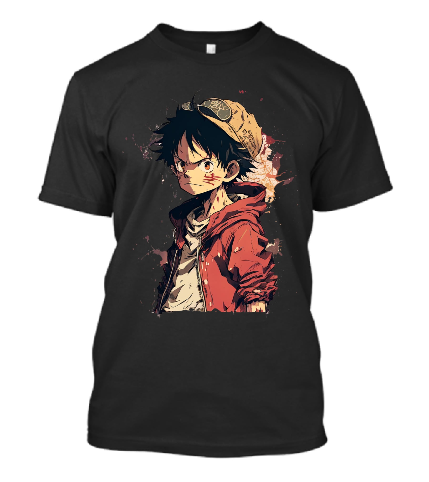 Luffy Kid One Piece Straw Hat Red Jacket Character T-Shirt