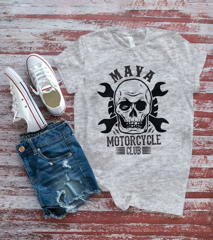 Maya Motorcycle Club Skull Wrench T-Shirt