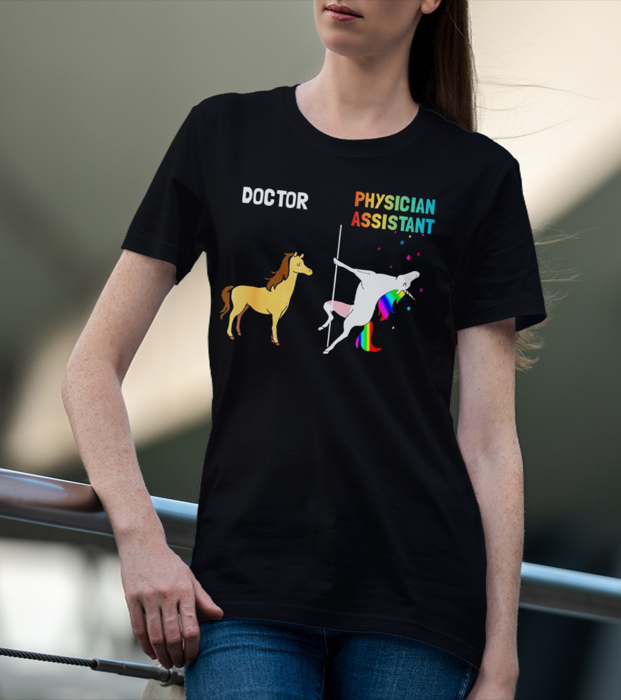 Doctor Unicorn Physician Assistant Rainbow Dance T-Shirt