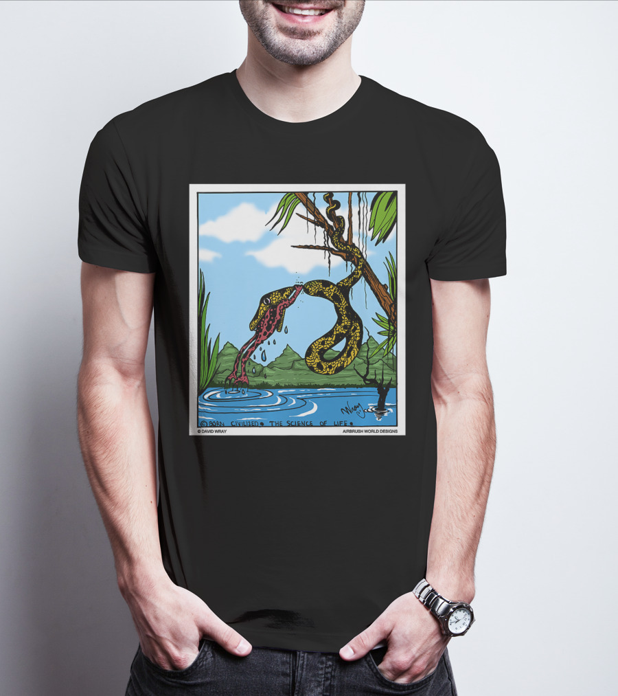 Born Civilized The Science Of Life Dont Give Up Frog Snake Reptile T-Shirt