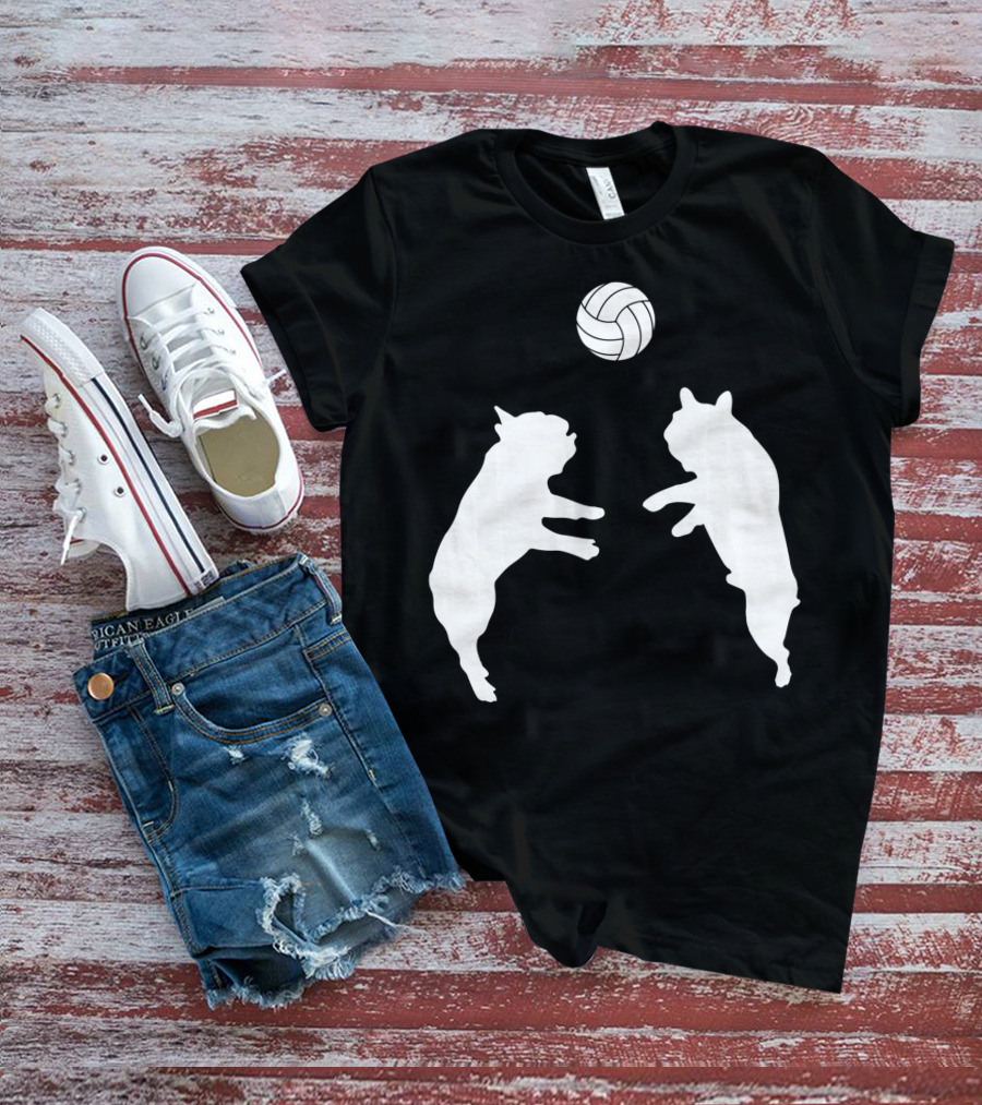 Frenchie Volleyball French Bulldog Playing Ball T-Shirt