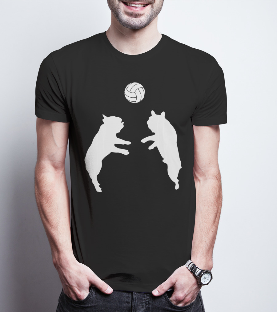 Frenchie Volleyball French Bulldog Playing Ball T-Shirt