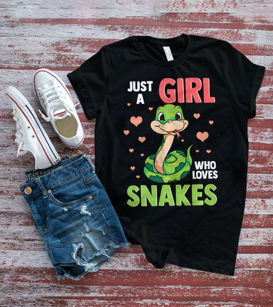Just A Girl Who Loves Snakes Herpetology Pythons Snake T-Shirt