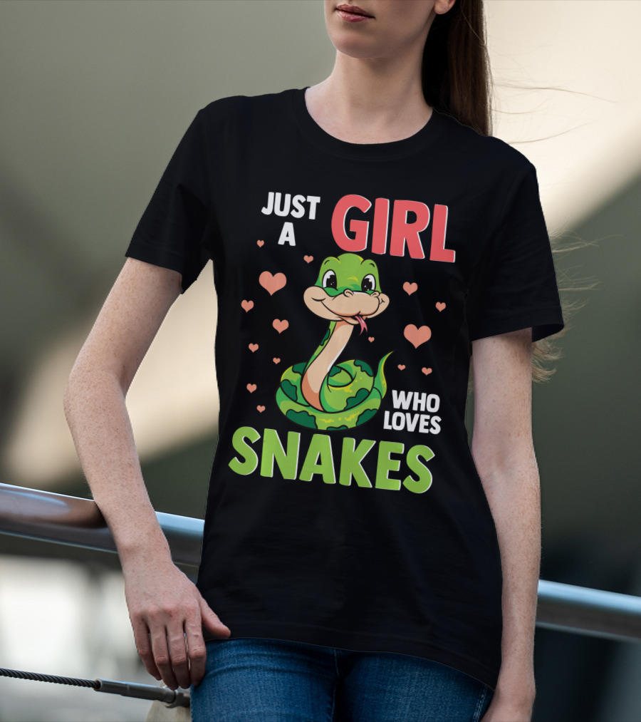 Just A Girl Who Loves Snakes Herpetology Pythons Snake T-Shirt