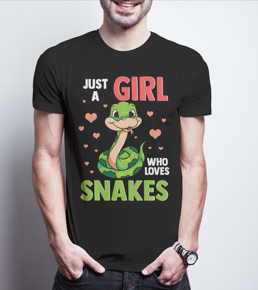 Just A Girl Who Loves Snakes Herpetology Pythons Snake T-Shirt