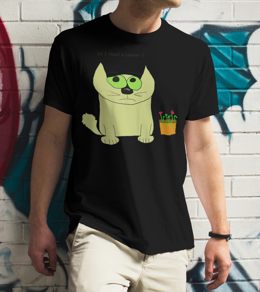 Do I Need A Lawyer Cat With Plant T-Shirt