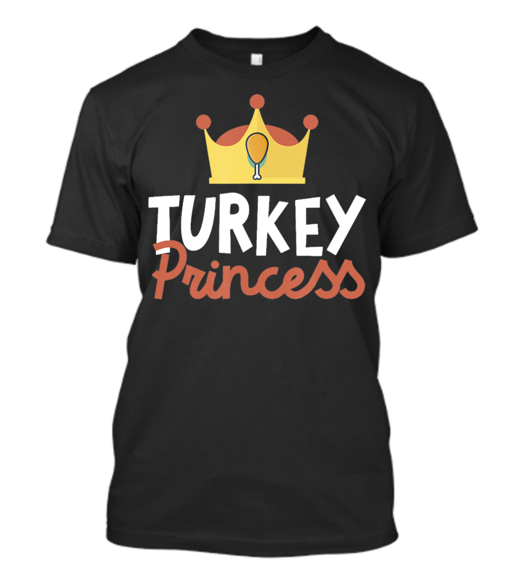 Turkey Princess Thanksgiving Crown T-Shirt