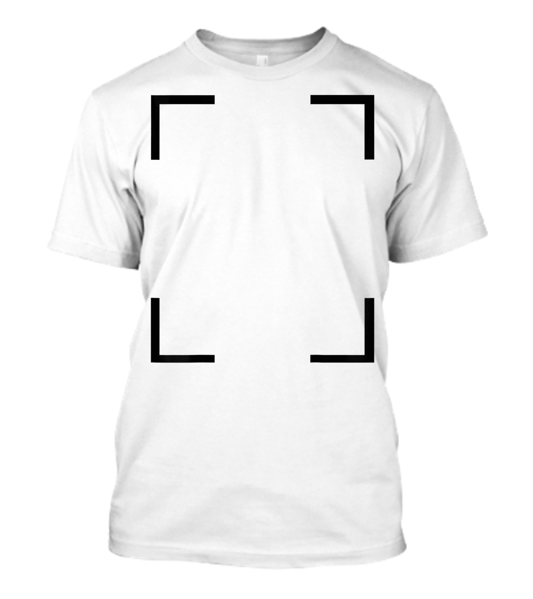 Art Frame Empty Corners Minimalist Black Square T-Shirt
