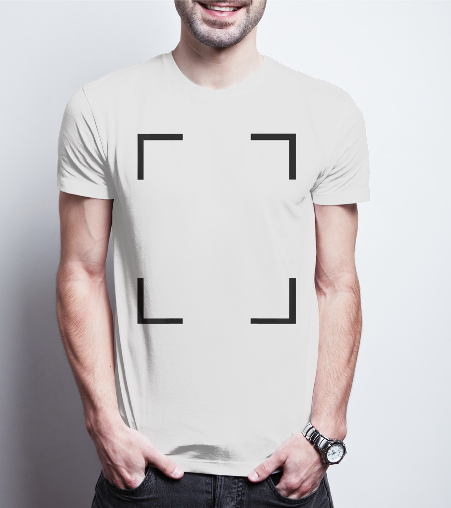 Art Frame Empty Corners Minimalist Black Square T-Shirt