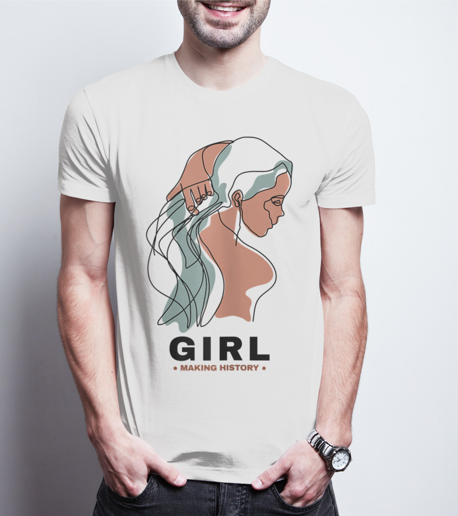 GIRL Making History Line Abstract Profile T-Shirt