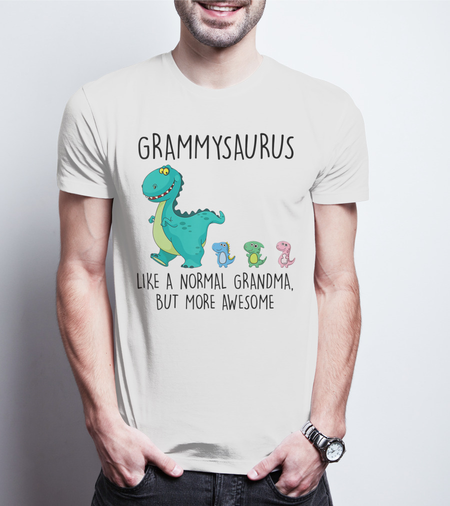 Grammysaurus Like A Normal Grandma But More Awesome Colorful Dinosaur Family T-Shirt