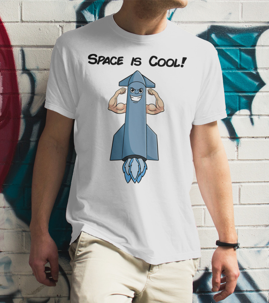 Space Is Cool Rocket Buff Emoji T-Shirt