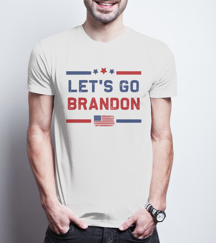 Let's Go Brandon US Flag Stars American Colors T-Shirt