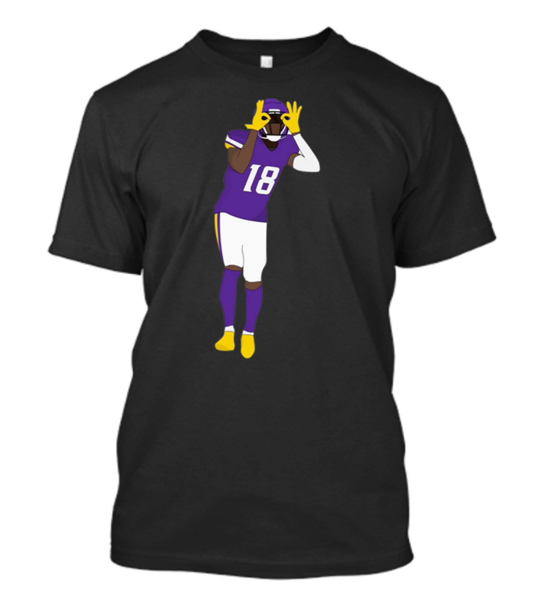 Do The Griddy Griddy Dance Football NFL Player Number 18 Purple And Yellow Uniform T-Shirt