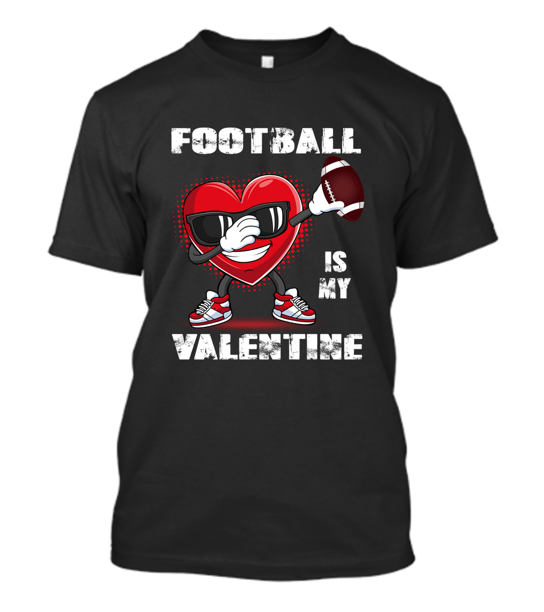 Cute Dabbing Heart Football Lover Valentines Day Boys T-Shirt