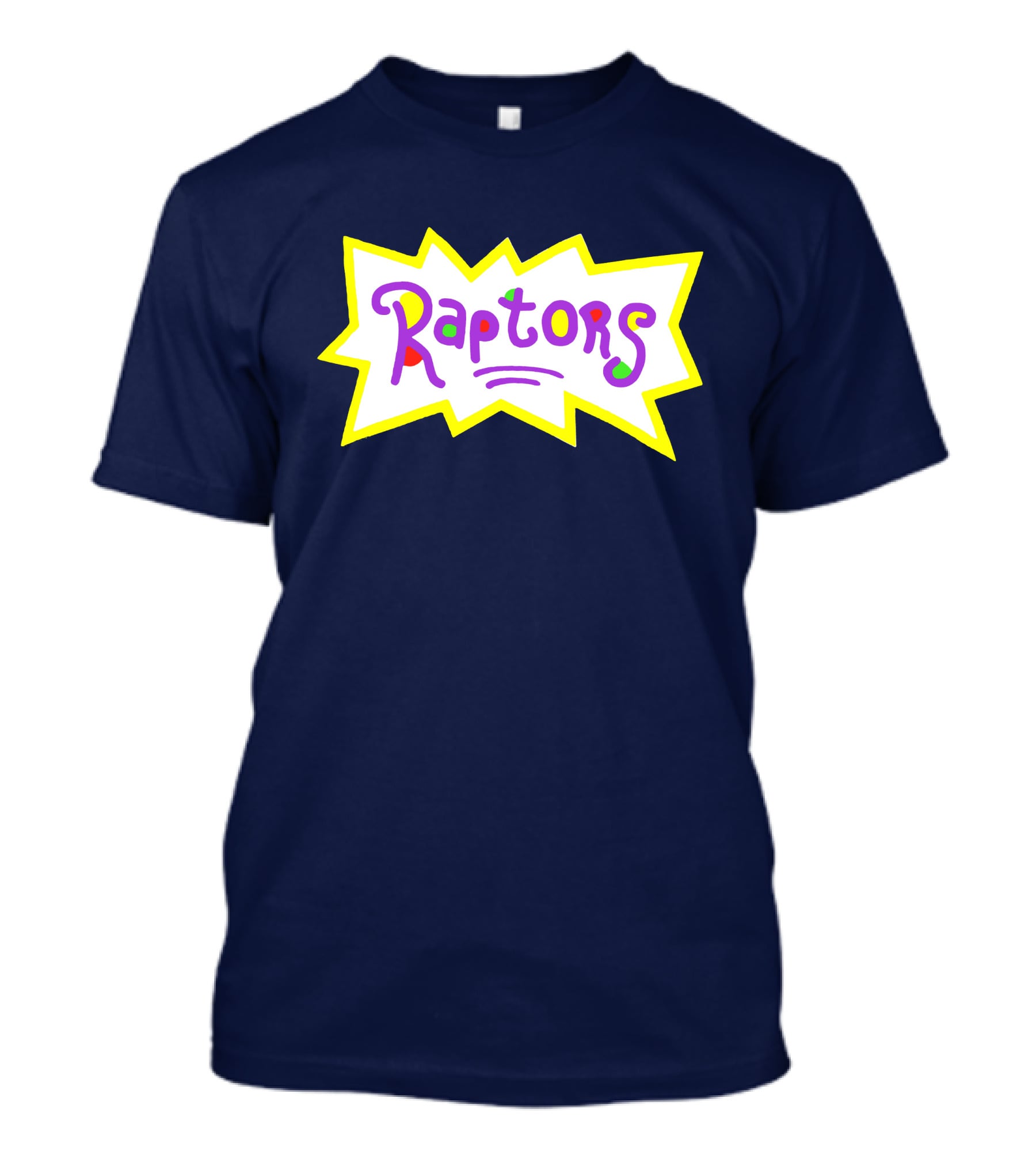 Raptors Retro Pop Art Style Text With Vivid Colors And Bold Outline T-Shirt