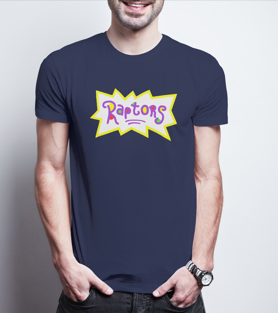 Raptors Retro Pop Art Style Text With Vivid Colors And Bold Outline T-Shirt